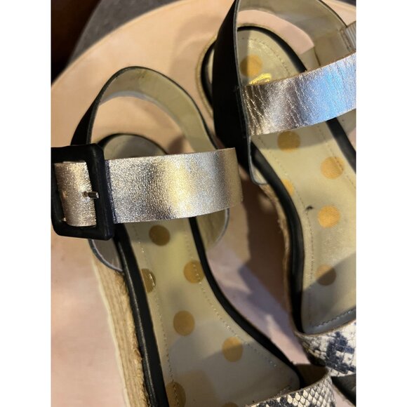 Boden women’s wedge sandals Size 5.5 Lena snakeskin black metallic - Picture 11 of 11